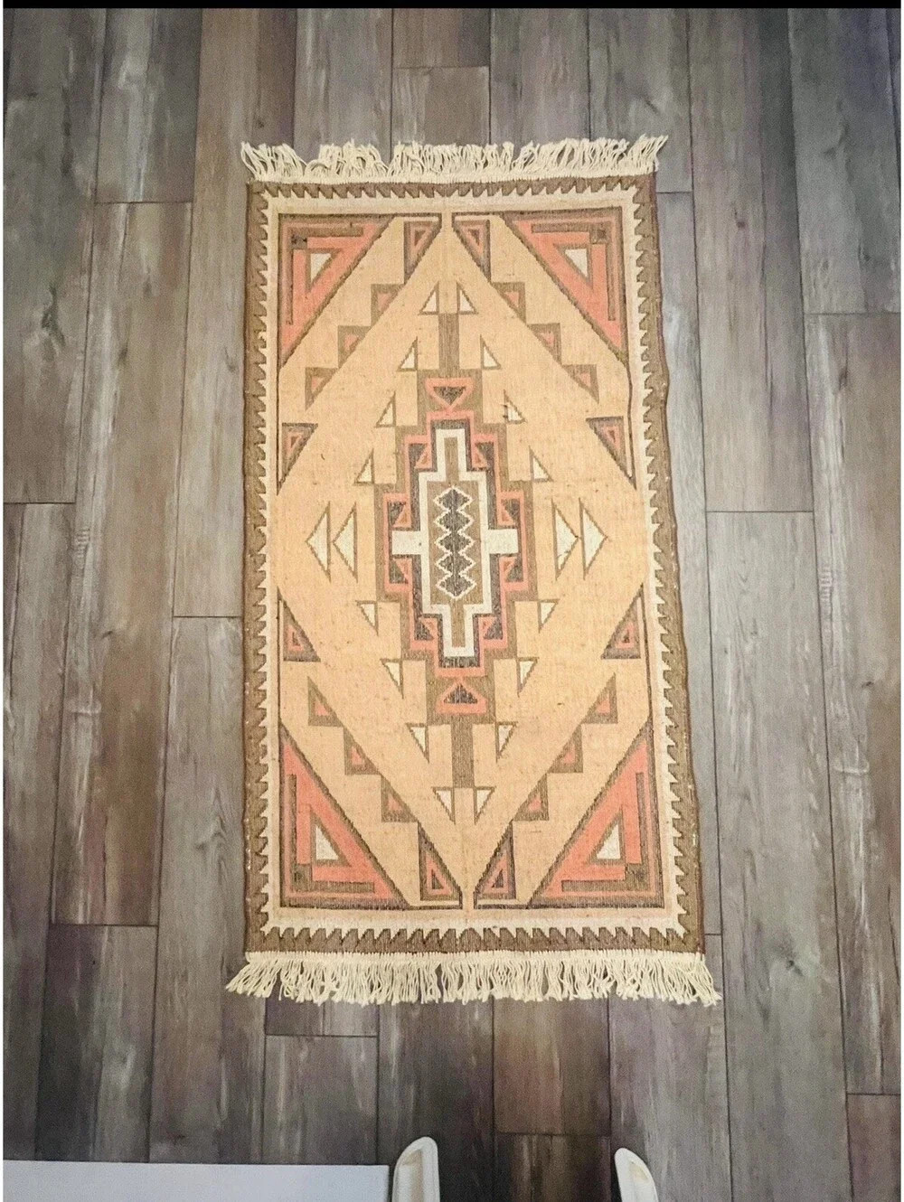 Vintage Native American Navajo Area Rug 57” By 28.5”